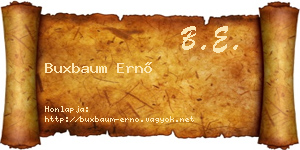 Buxbaum Ernő névjegykártya